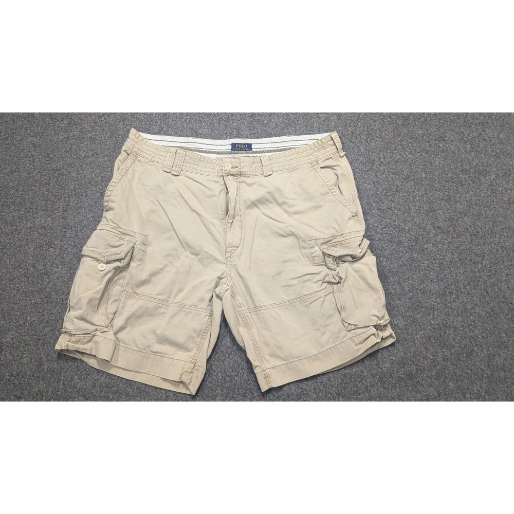 Polo Ralph Lauren Shorts Men's Khaki‎ Tan  42 Cargo Chinos Old Money Dad Granola